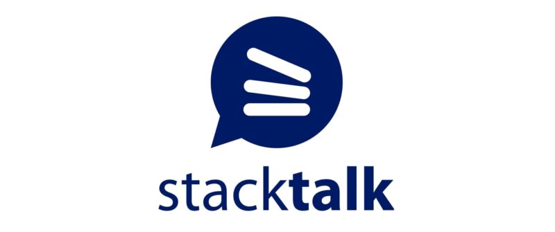 stacktalk white stack animación de logotipo