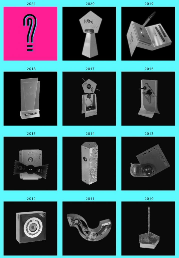 Premios MIN diseños de trofeos
