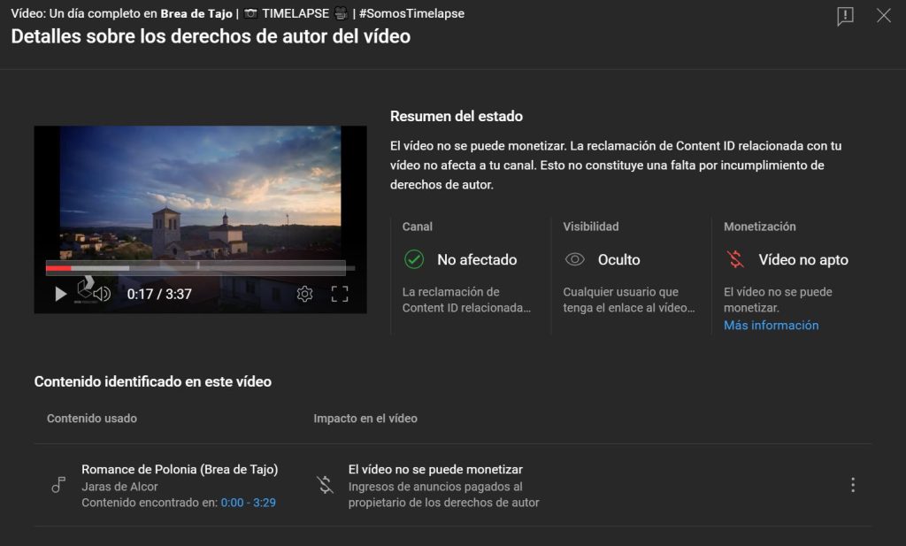 yotube video no se puede monetizar